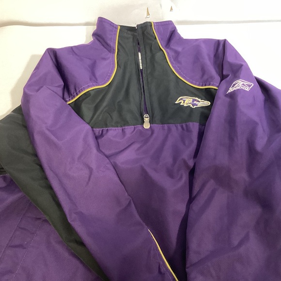 Reebok Baltimore Ravens 1/4 zip pullover jacket size boys Medium - Picture 5 of 7